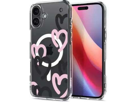 Spigen Ultra Hybrid MagSafe iPhone 16 hoes hearts