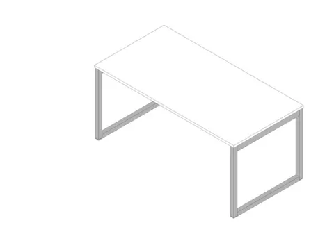 bureau,HxBxD 730x1600x800mm,blad wit,sledeframe aluminium