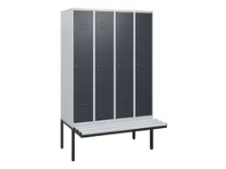locker met bank,HxBxD 1950x1200x815mm,4vak,vak B 300mm,cil.-slot