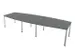 vergadertafel,HxBxD 740x3600x1400mm,vatvormig,MS-donkergrijs