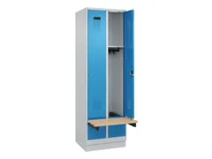 locker met bank,HxBxD 1950x600x815mm,2vak,vak B 300mm,cilinderslot