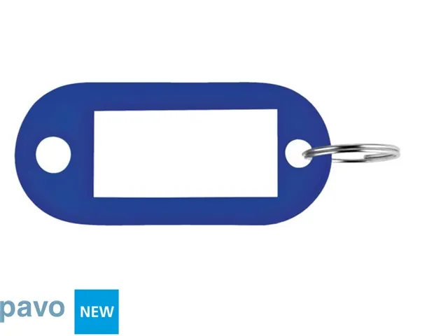 Sleutellabel Pavo kunststof blauw 100 stuks