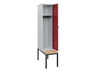 locker met bank,HxBxD 1950x400x815mm,1vak,vak B 400mm,draaigrendel - 1