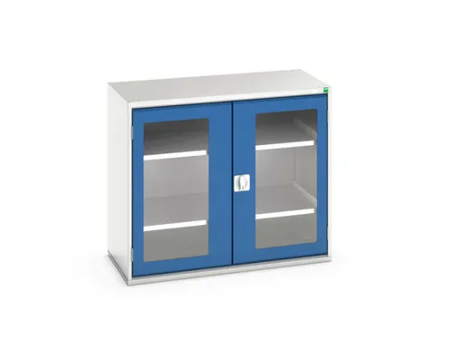 vitrinekast 900x1050x550mm 2xStalen bodem romp RAL7035 front RAL5010