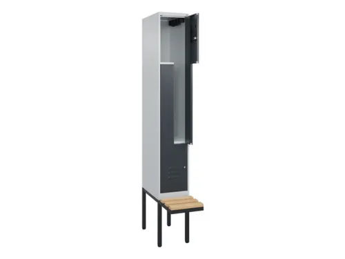 Z-garderobekast,HxBxD 2120x300x815mm,2vak,vak B 300mm,cil.-slot