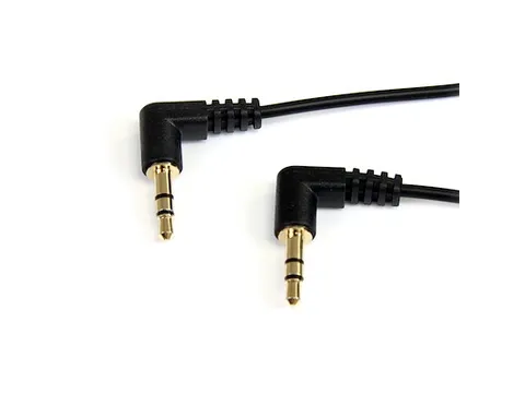 90cm 3,5mm Slim Haakse Stereo Audiokabel M/M zwart