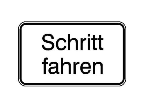 aanwijzingsbord,Stapvoets rijden,aluminium gemerkt,gemoffeld,wit
