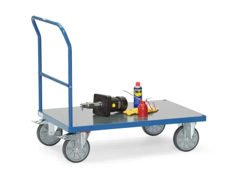 Duwbeugelwagen Met Hard Pvc Platform 500kg 850x500mm Ral5007