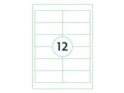 Etiketten Zelfklevend Wit 12 op A4 97x42.3mm 1000 Vel