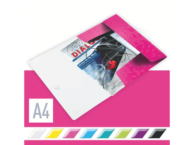 Elastomap Leitz WOW 3-kleps A4 Polypropyleen roze