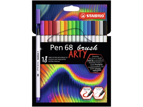 Brushstift STABILO Pen 568/18 Arty assorti etui à 18 stuks