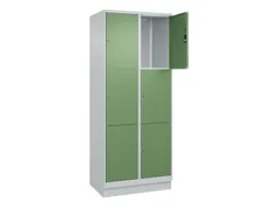lockerkast,HxBxD 1950x800x500mm,2x3vakken,vak B 400mm,cil.-slot,sokkel