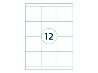 Etiketten Zelfklevend Wit 12 op A4 70x67.7mm 1000 Vel - 1