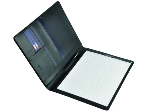 Schrijfmap DESQ A4 leder zwart