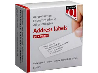 Labeletiket Quantore DK-11201 29x90mm adres wit - 1