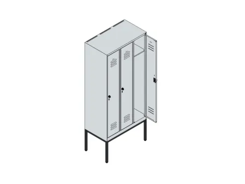 locker,HxBxD 2120x900x500mm,3vak,vak B 300mm,draaigrendel