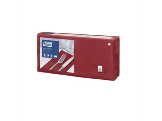 Tork 477422 Lunchservet 33x33cm 2-laags 1/8 vouw 10x200 Bordeauxrood - 1