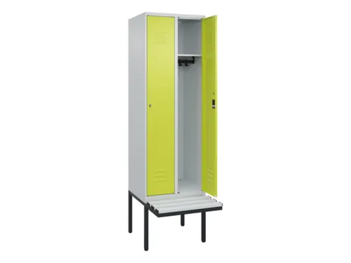locker met bank,HxBxD 2120x600x815mm,2vak,vak B 300mm,cil.-slot