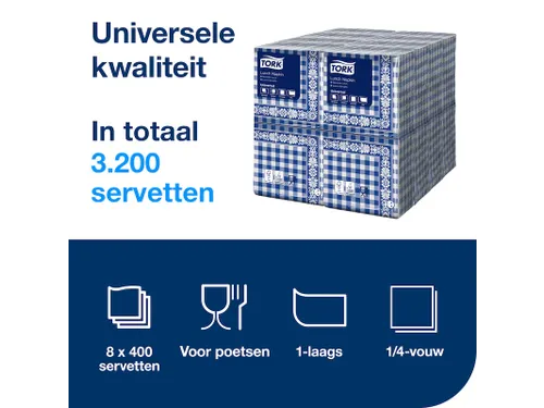 Tork 509351 Lunchservet Blue Check 32,8x32,5cm