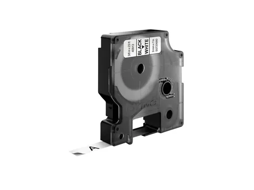 Labeltape Dymo 40913 LabelManager D1 polyester 9mm zwart op wit 10 stu