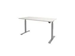 Dextro Basic Zit-sta Bureau Elektrisch 120x80 Krijtwit 25mm Alu
