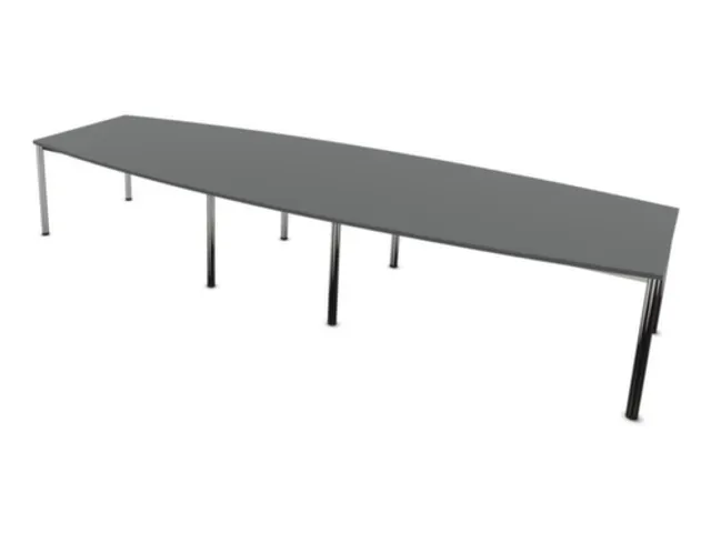 vergadertafel,HxBxD 740x4000x1400mm,vatvormig,MS-donkergrijs