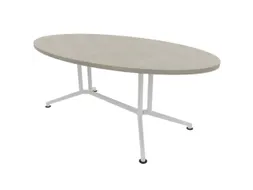 vergadertafel,HxBxD 740x2000x1100mm,ovaal,V-vormonderstel wit