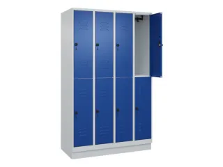 dubbeldekse locker,HxBxD 1950x1200x500mm,4x2vak.,vak B 300mm - 2