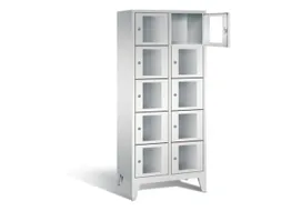 Lockerkast 1850x810x500mm 2x5 vakken Cilinderslot Poten, RAL7035
