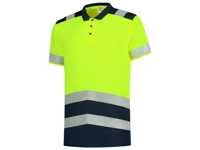 Tricorp 203007 polo, fluo geel/inktblauw, maat 4XL, per paar