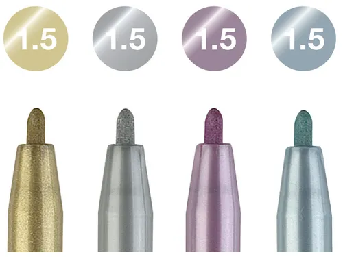 Tekenstift Faber-Castell Pitt Artist Pen metallic 4-delig etui