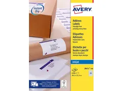 Etiket Avery J8651-100 38.1x21.2mm Inkjet wit 6500 stuks