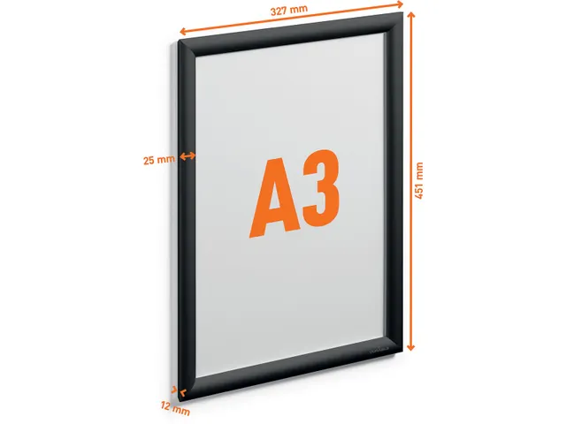 Durable Kliklijst aluminium A3 Zwart