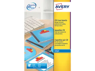 CD-inlegkaarten Avery 151x117mm wit 25 vel 2 kaarten per vel - 1