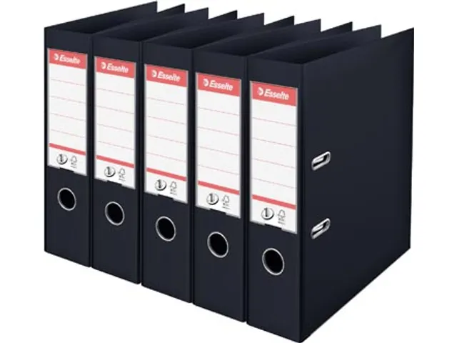 classeur à levier Power N°1, dos de 7,5 cm, noir, paquet de 5 pièce