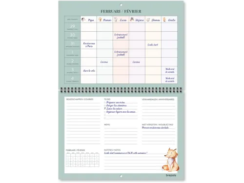 gezinskalender weekoverzicht, Franstalig, 2026