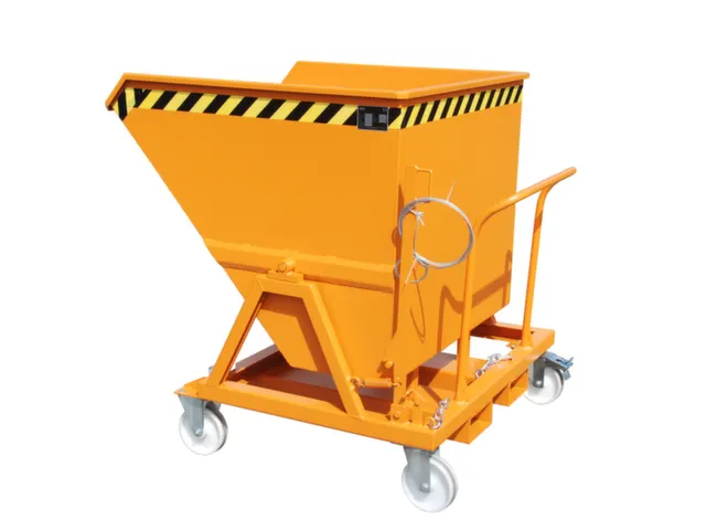 Kiepbak Staalplaat 1270x1200x1340mm Inh. 0.70m³ 1000kg Oranje