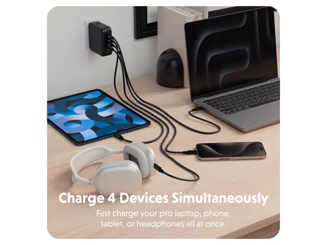 Targus Hyper Juice Travel Charger 100W GaN USB-C Zwart