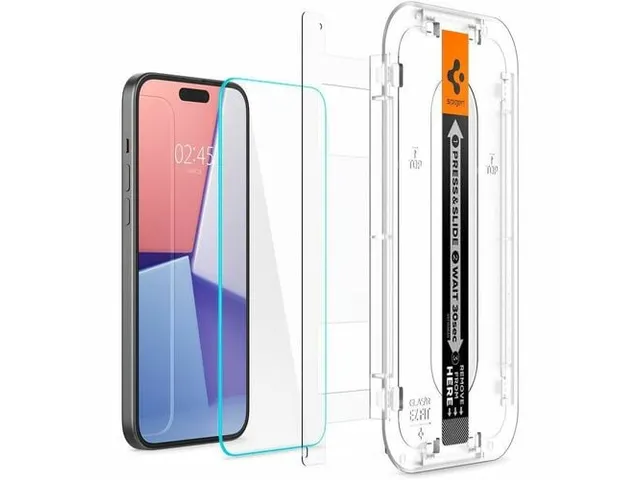 Spigen AGL06907 Schermbescherming iPhone 15 Glas.tR EZ Fit HD