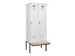 locker met bank,voor scheiding van kleding,HxBxD 2120x800x815mm,2vak