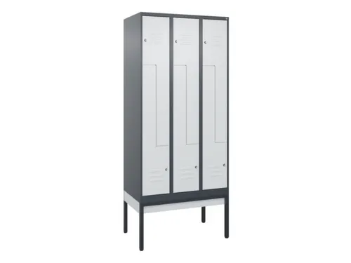 Z-garderobekast,HxBxD 2120x900x500mm,vak B 150/300mm,cil.-slot
