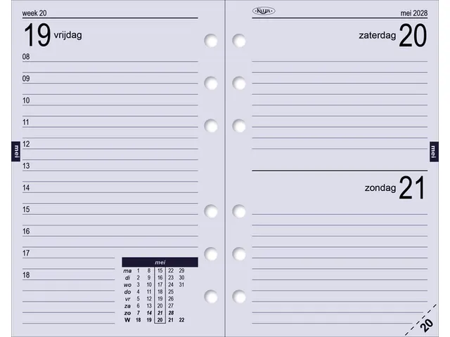 Agendavulling 2027 Kalpa Senior 1dag/1pagina
