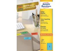 Gekleurde Etiketten Avery Zweckform 210x297mm A4 Blauw 100 stuks