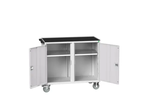 montagetafel 965x1050x550mm staalblad 2 kasten RAL7035 front RAL7035