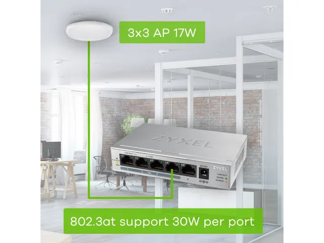 GS1005HP 5-Port GbE Unmanaged PoE Switch