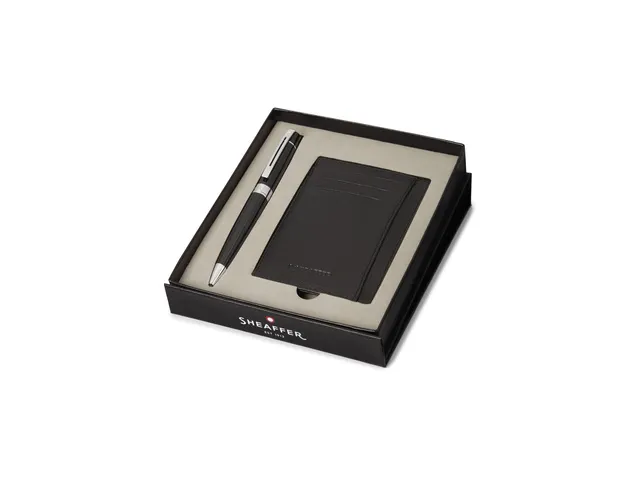 Balpen Giftset SHEAFFER 300 G9312 Glossy black chrome plated met credi