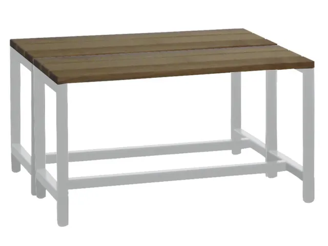banc double,LxP 1000x740mm,barrettes en bois hêtre,piètement RAL7035