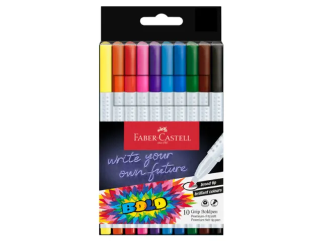 Viltstiften Faber-Castell Grip Bold kartonetui 10 stuks