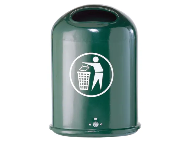 Afvalbak Staalplaat 45 Liter Ovale Opening Standaard Ral6005