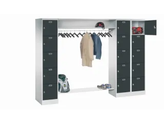 personeelsgarderobe draaigr. 1950x2550x500mm 3x5 vakken 400mm RAL7016 - 1